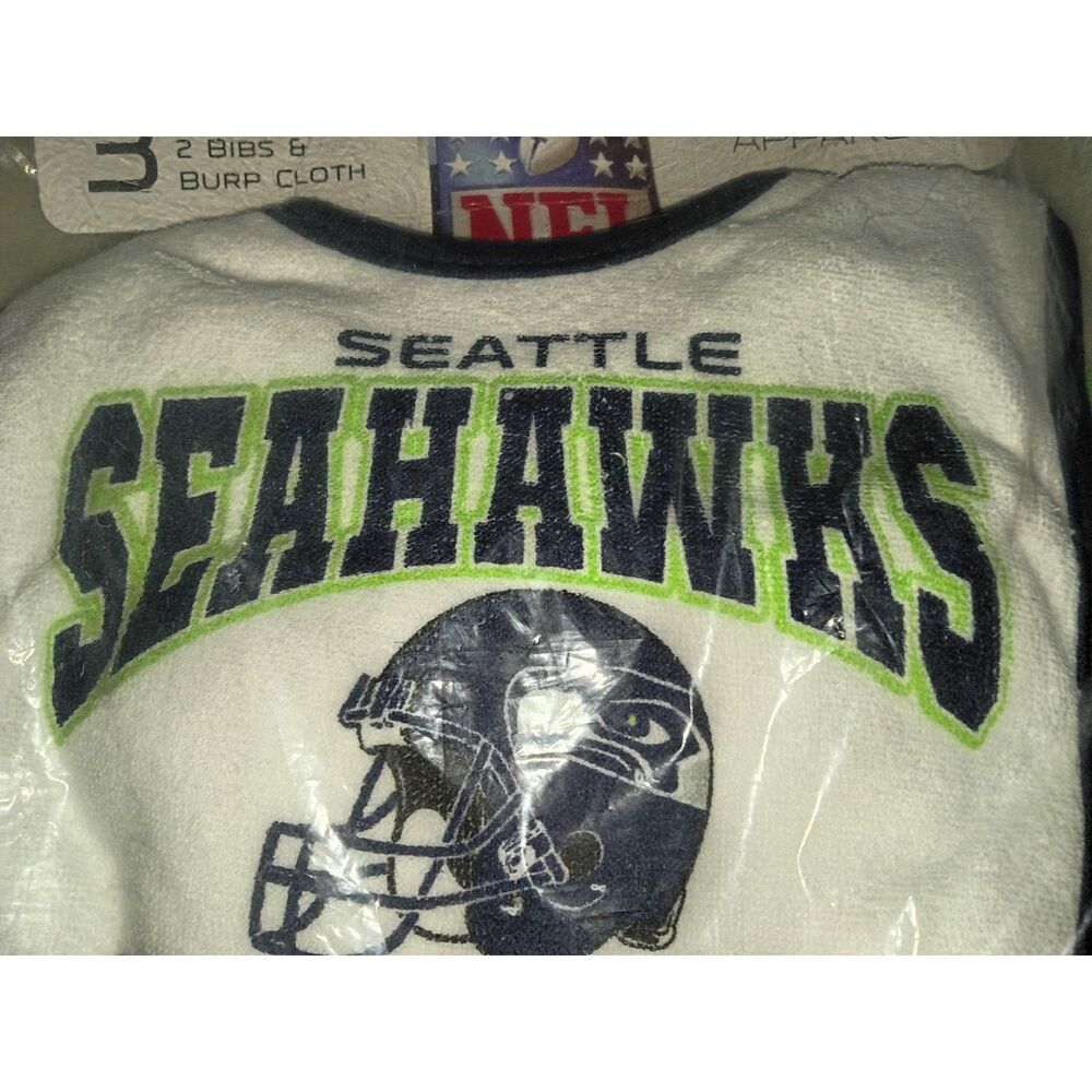 Seattle Seahawks NFL baby bibs and burp cloth